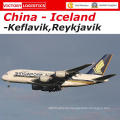 Günstige Luftfracht Fracht Von China nach Keflavik / Reykjavik, Island